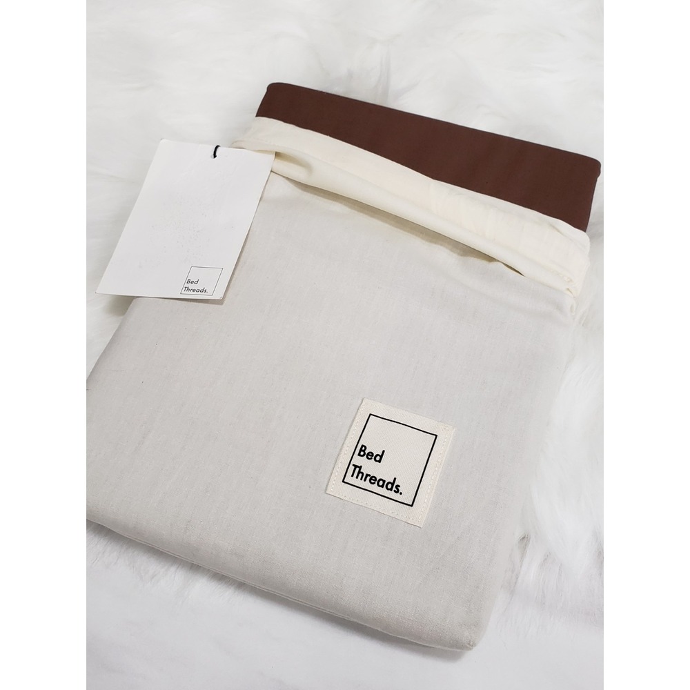 NEW ESPRESSO ORGANIC COTTON Bed Threads Pillowcases (Set of Two) STANDARD